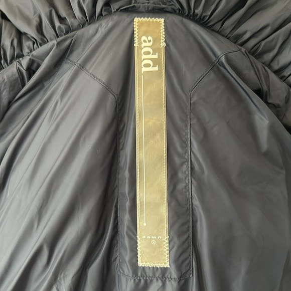 Add Navy Down Pillow Hood Belted Coat - Picture 12 of 16